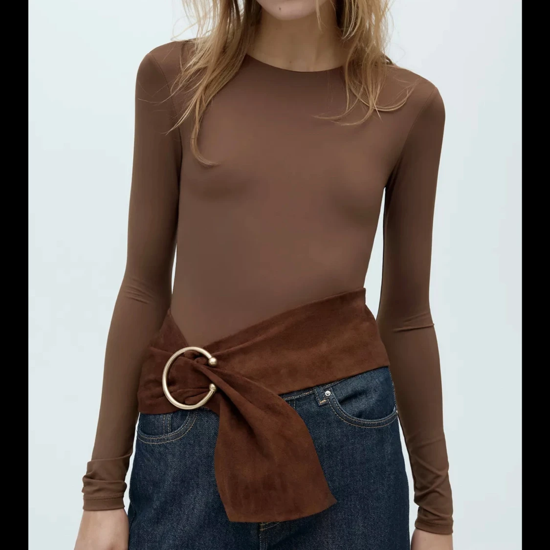 Svart långärmad body Zara - 1