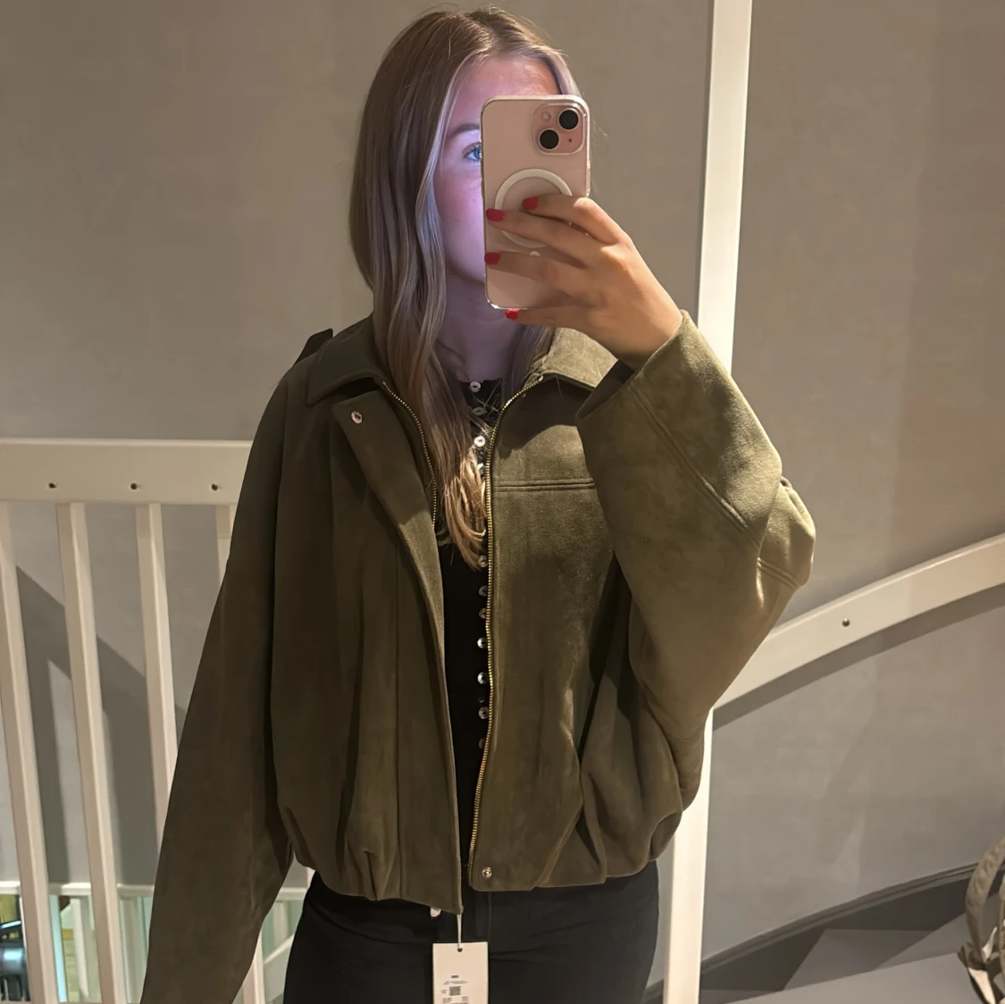 slutsåld mocka zara jacka grön