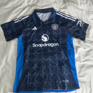 Manchester United blå matchtröja Adidas - Snygg Manchester United fotbollströja från Adidas. Står L men känns som en M : )