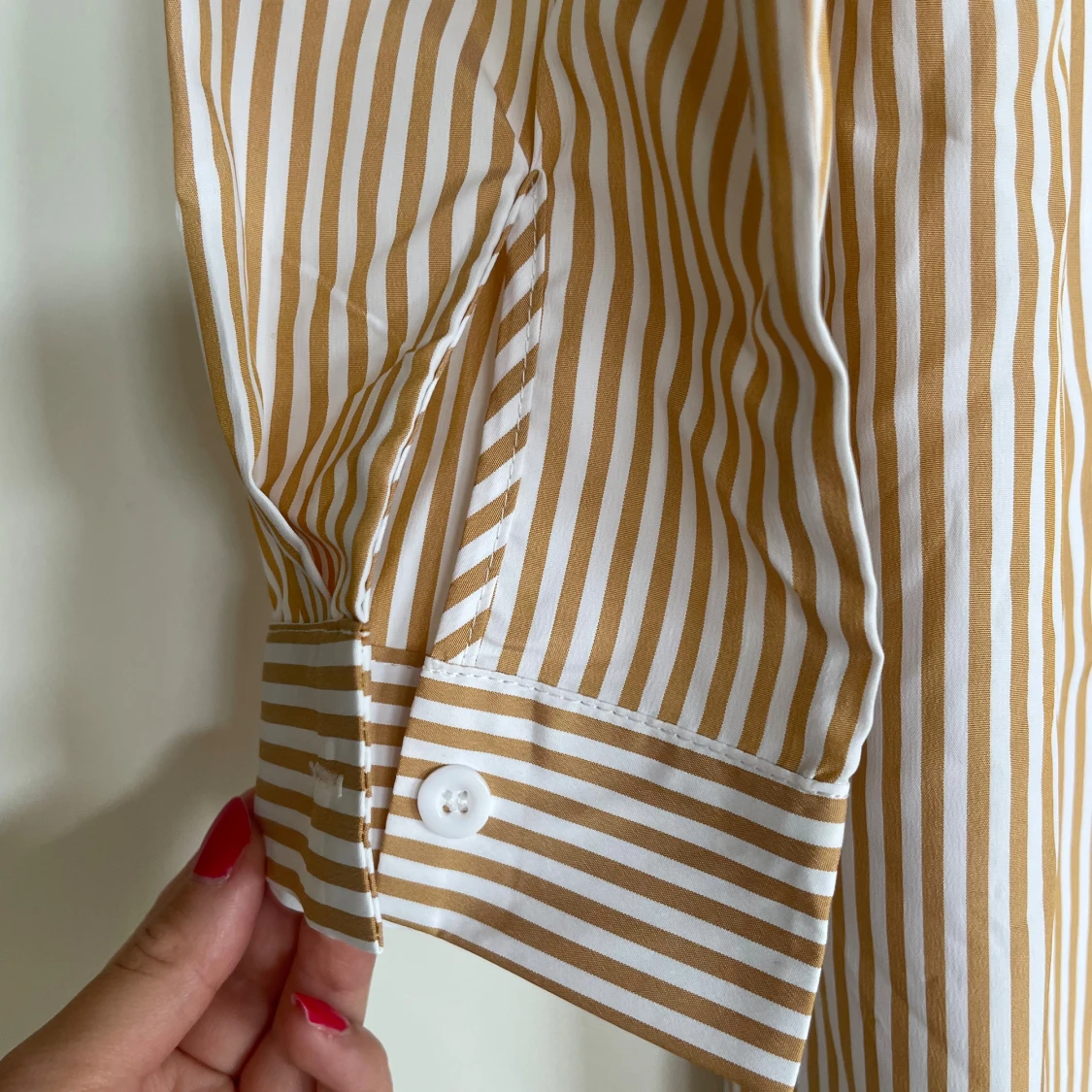 Randig långklänning med krage, storlek L - 4