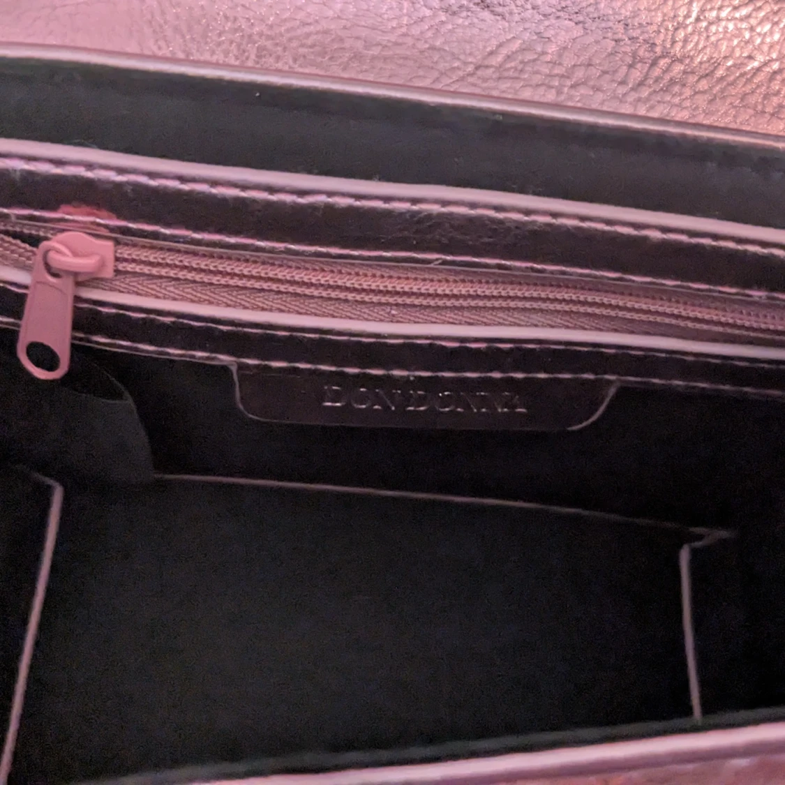 Rosa metallic axelväska med strass - 4