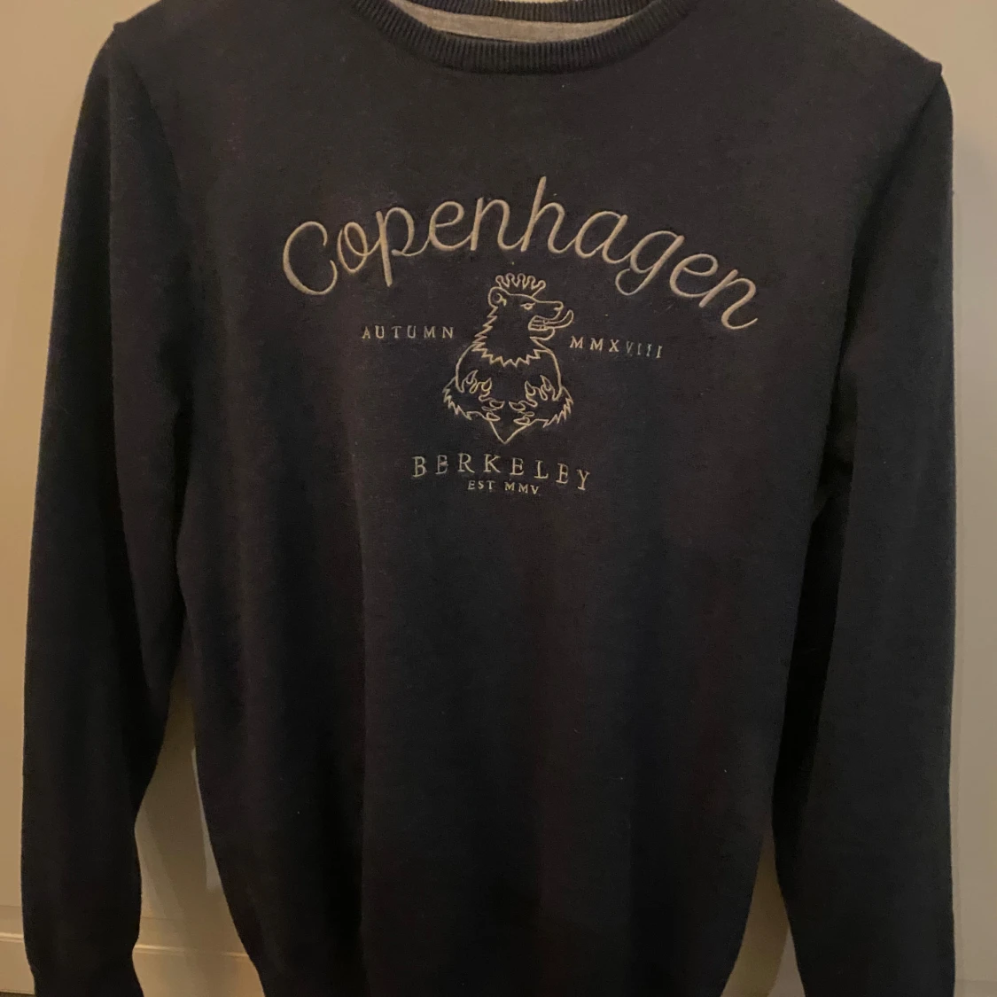 Mörkblå tröja från Berkeley med Copenhagen-tryck