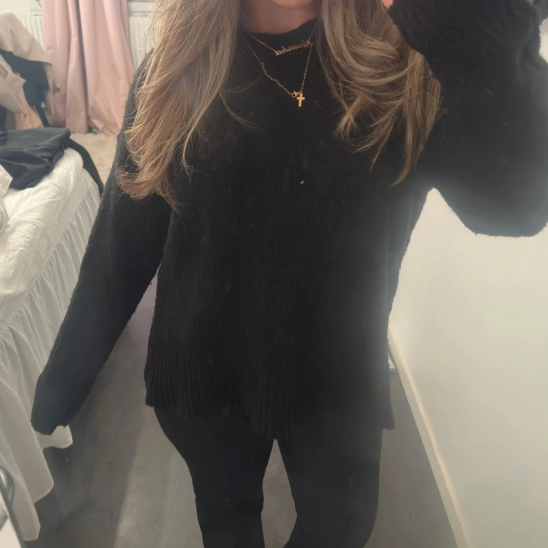 Svart stickad tröja - 35