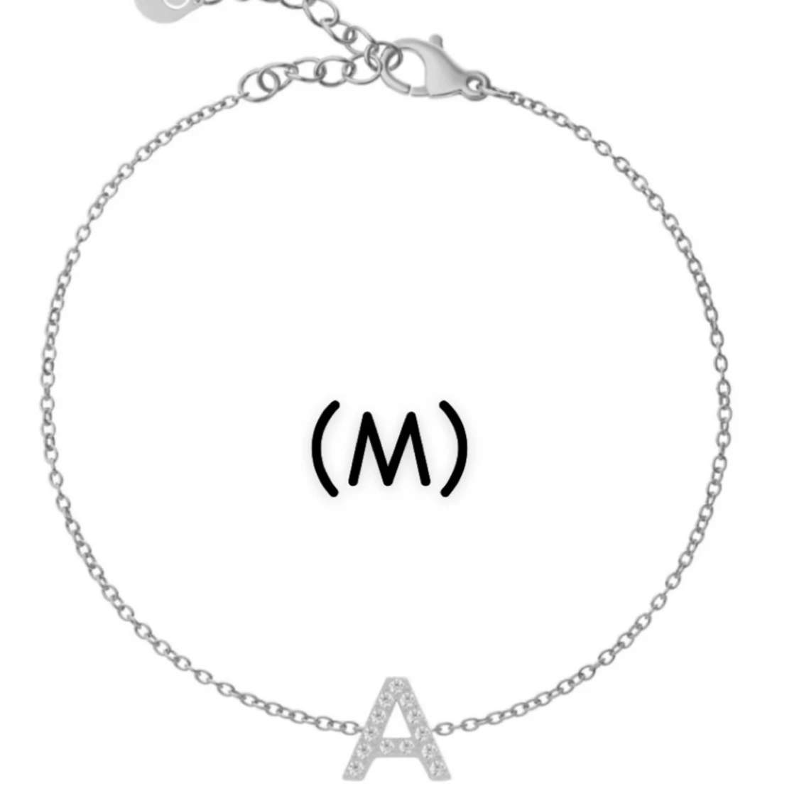 Silverarmband med bokstav M
