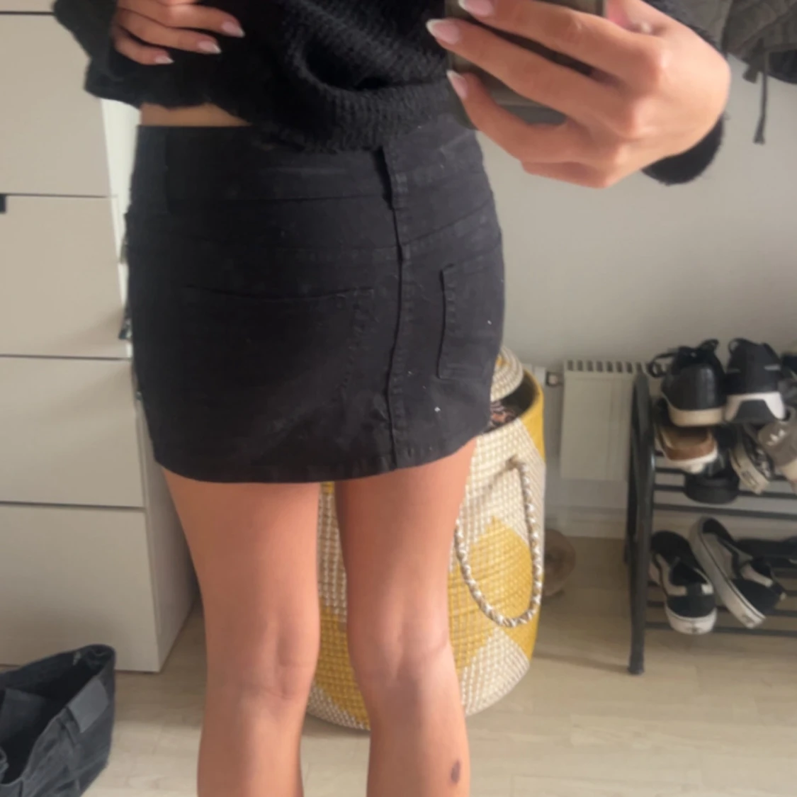 Svart Lågmidjad jeanskjol  - 1