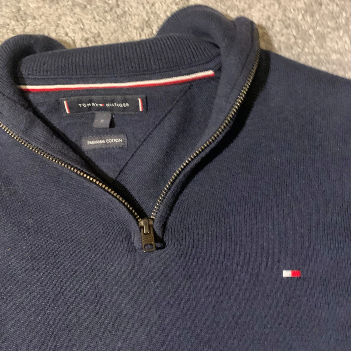 Marinblå half zip tröja Tommy Hilfiger - 4
