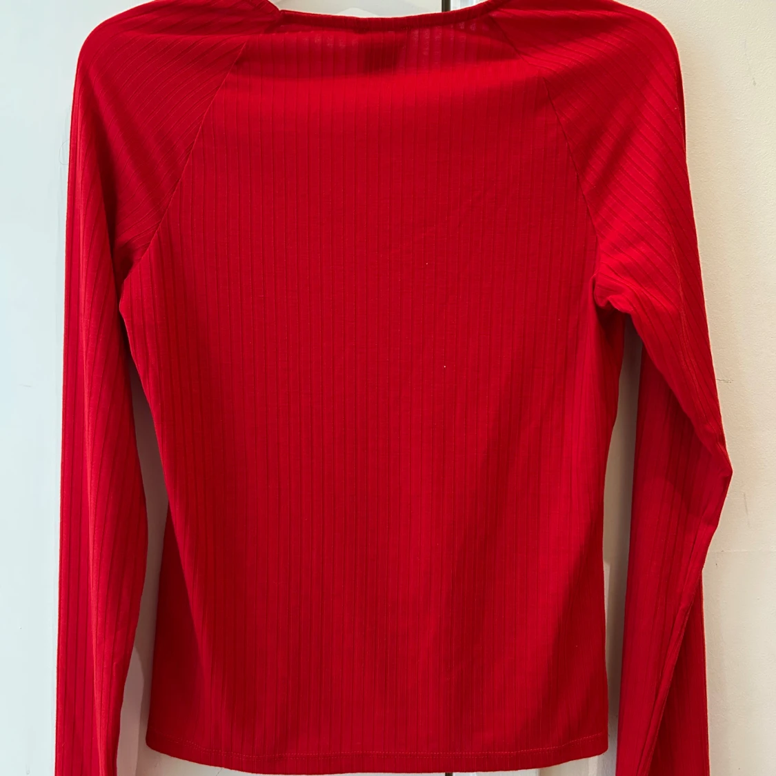  Ny Röd ribbad långärmad topp Lindex - 3