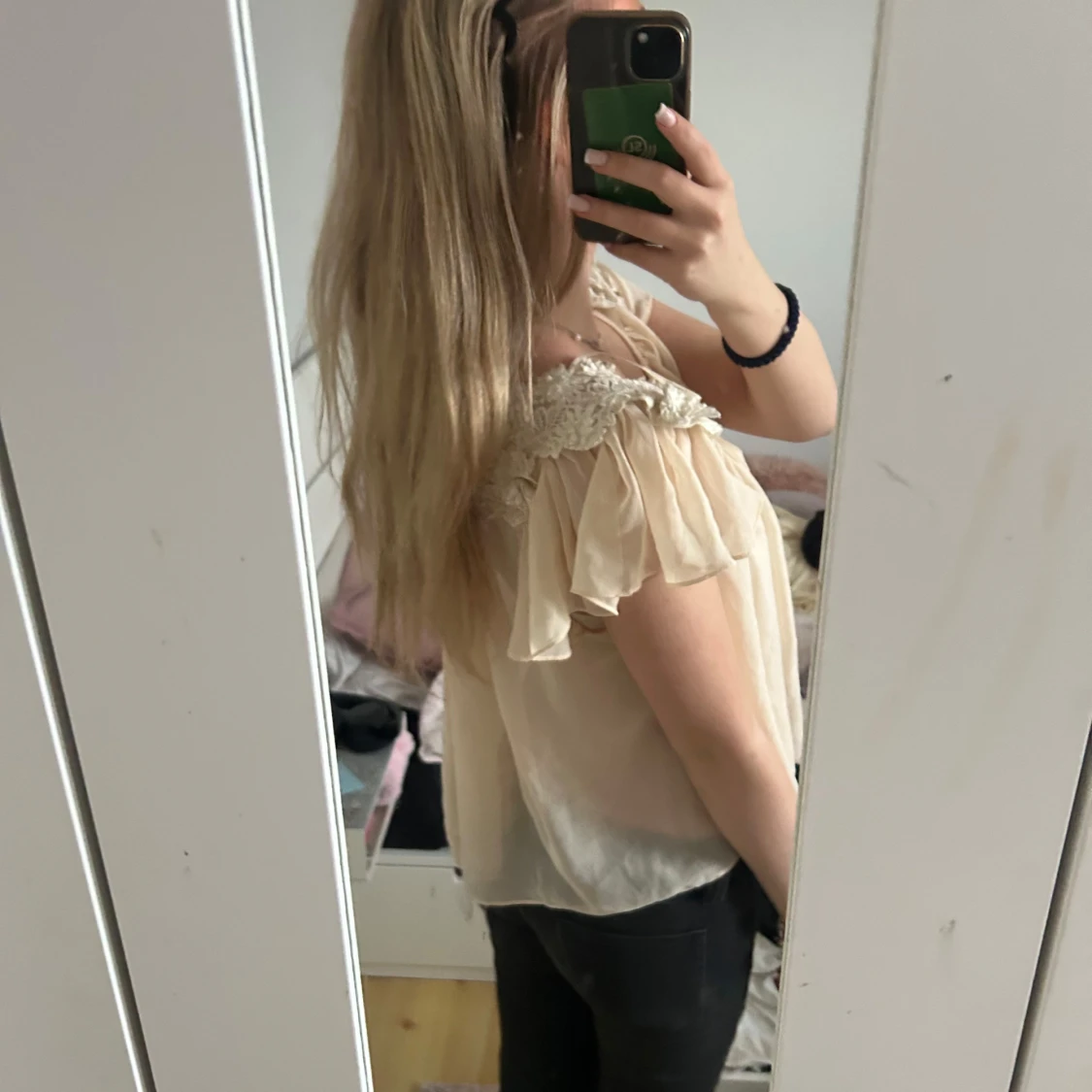 Jätte gulligt beige/ljus rosa sommar blus💕🌸🌸 - 2