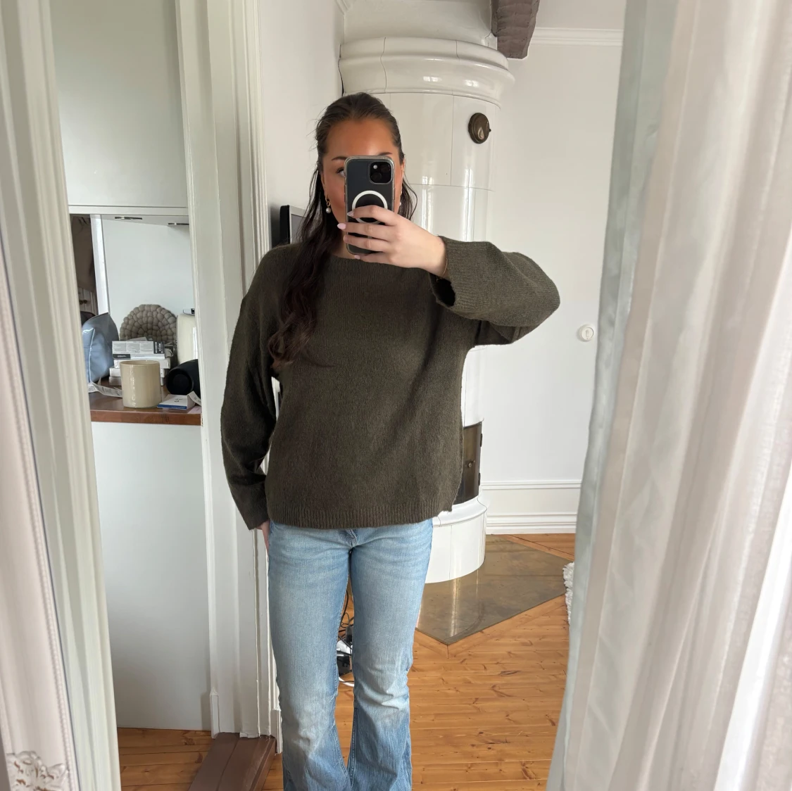 Grön stickad tröja - 2