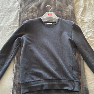 Mörkblå tröja från Denim Day - Säljer en stilren mörkblå tröja från Denim Day. Tröjan har en klassisk rund halsringning och långa ärmar. Perfekt för en avslappnad look.