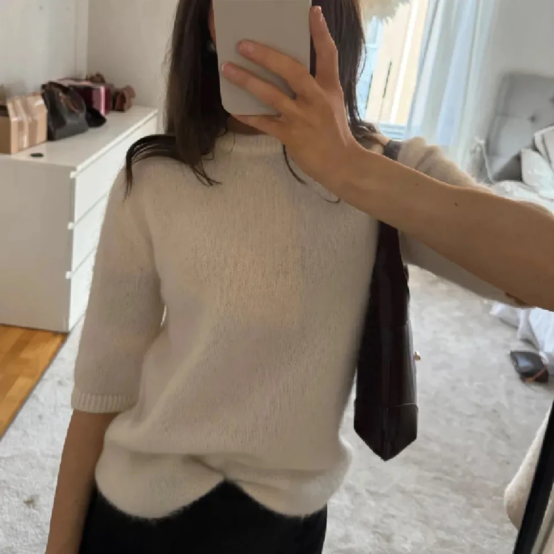 Vit stickad tröja H&M Mohairmix - 1