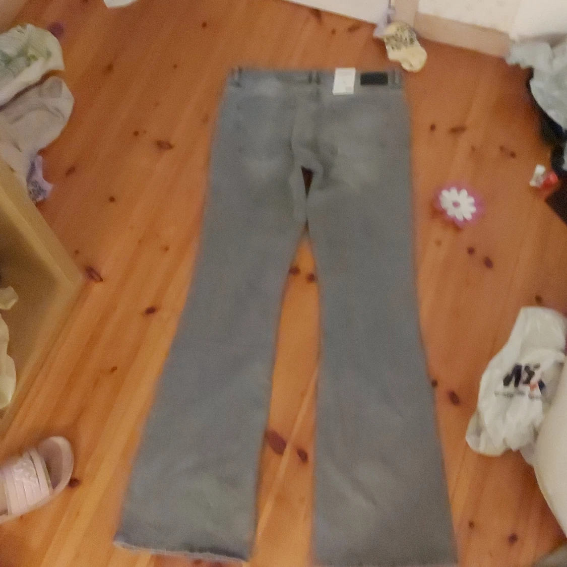 Grå bootcut jeans full length L - 1