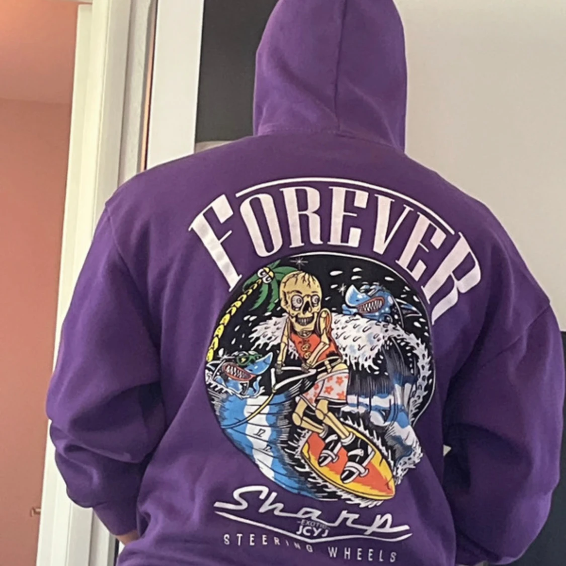 Lila hoodie Forever Sharp storlek L - 1