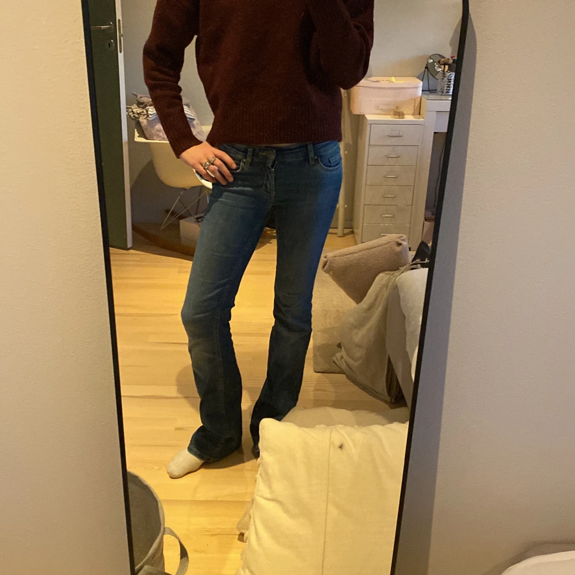 Blå bootcut jeans