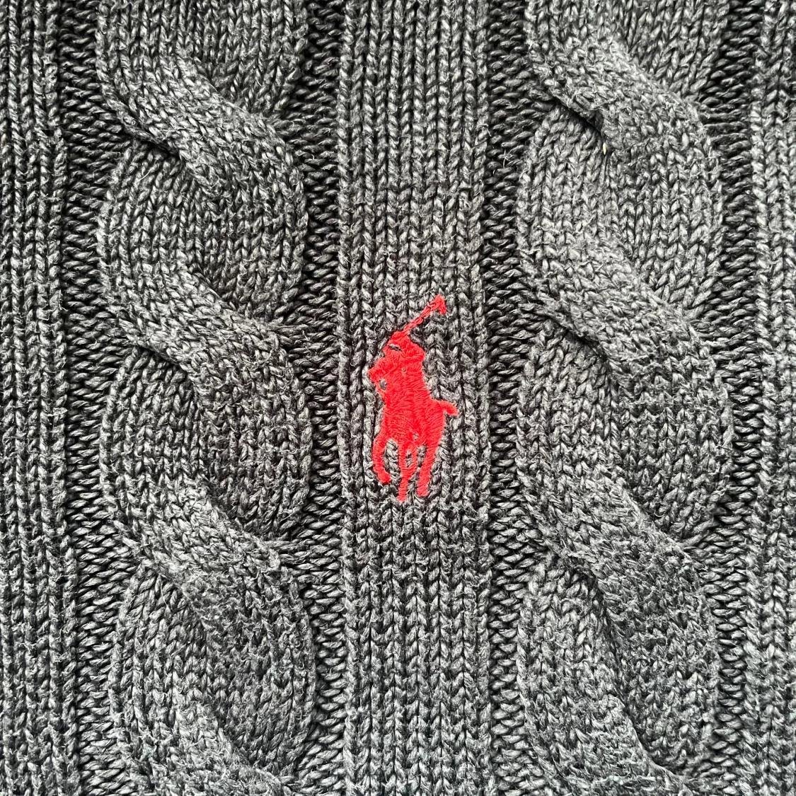 Svart kabelstickad Ralph lauren tröja  - 4