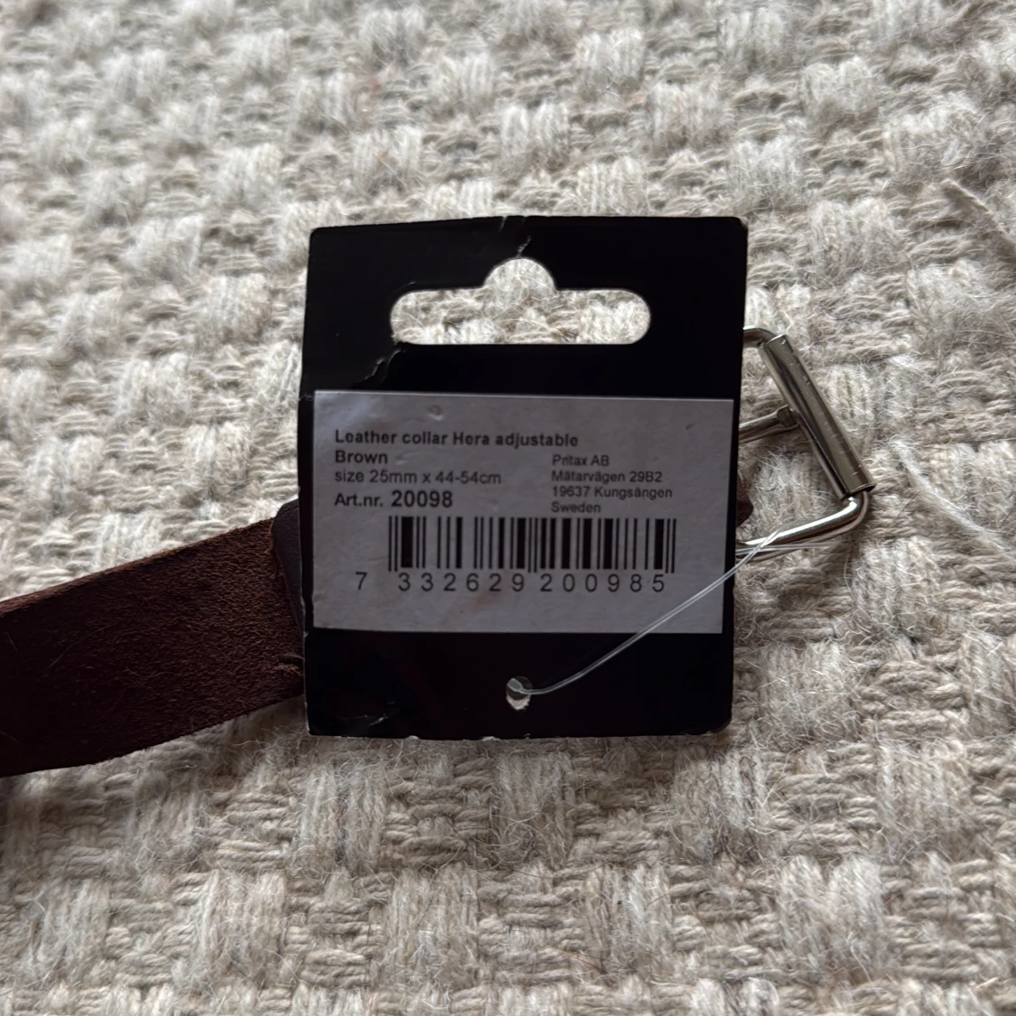 Brunt läderhalsband till hund - 1