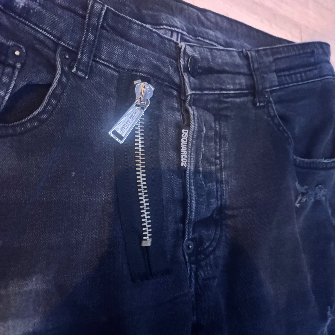 Svarta Dsquared2 skinny jeans med dragkedja - 1