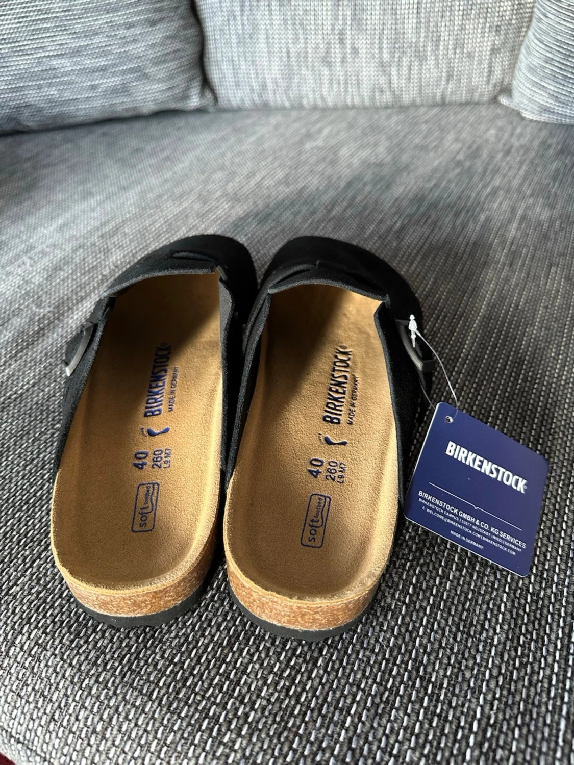 Svarta Birkenstock Boston tofflor - 1