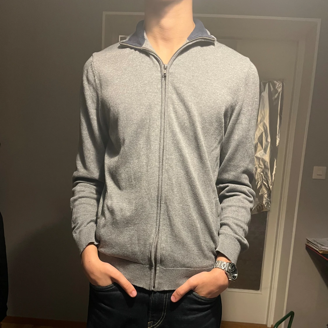 Grå kofta med dragkedja från Pier One - 1