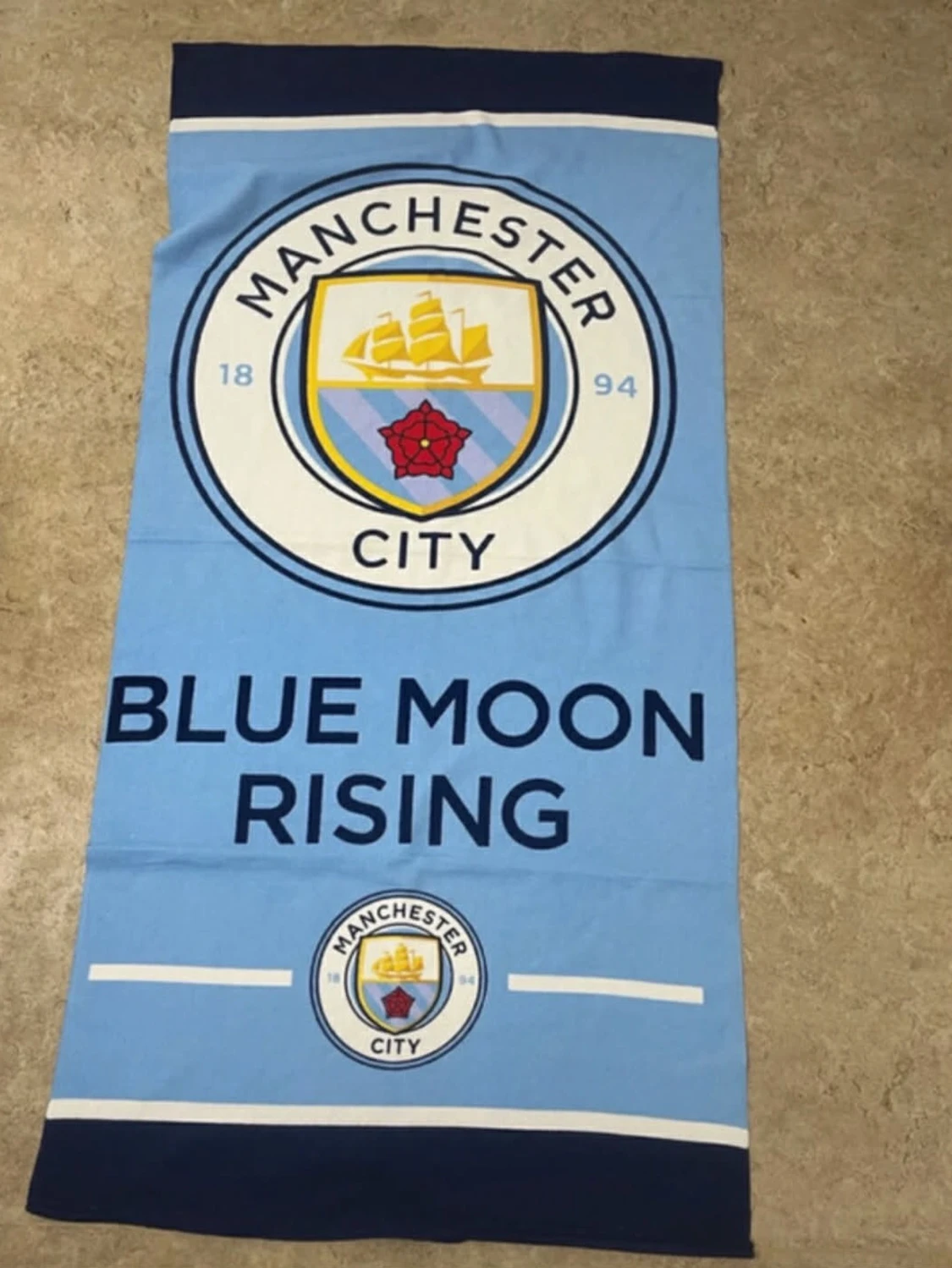 Manchester City badhandduk blå