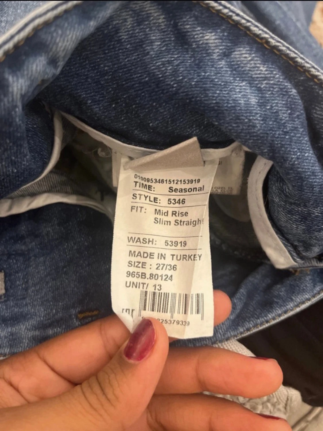 Blå slim straight jeans från LTB - 3