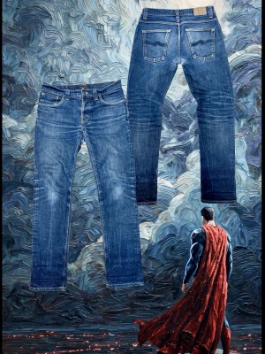 Nudie jeans grim Tim 32/30 - Säljer ett par supersnygga nudie jeans med en snygg tvätt. Jeansen är W32/L30 och i ett super bra skick. Bara att skriva vid frågor!