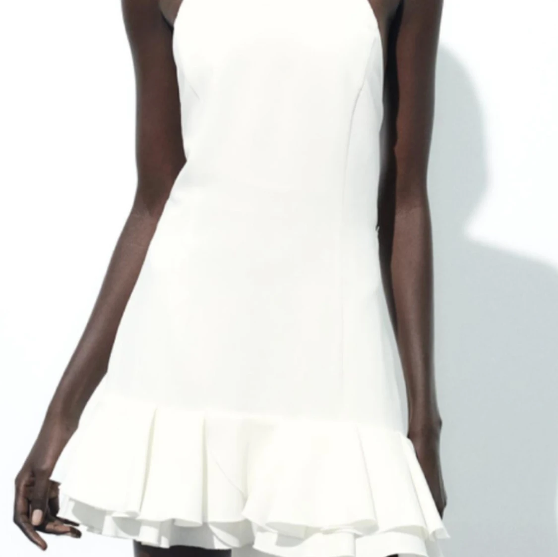 Vit student klänning med volang - 2