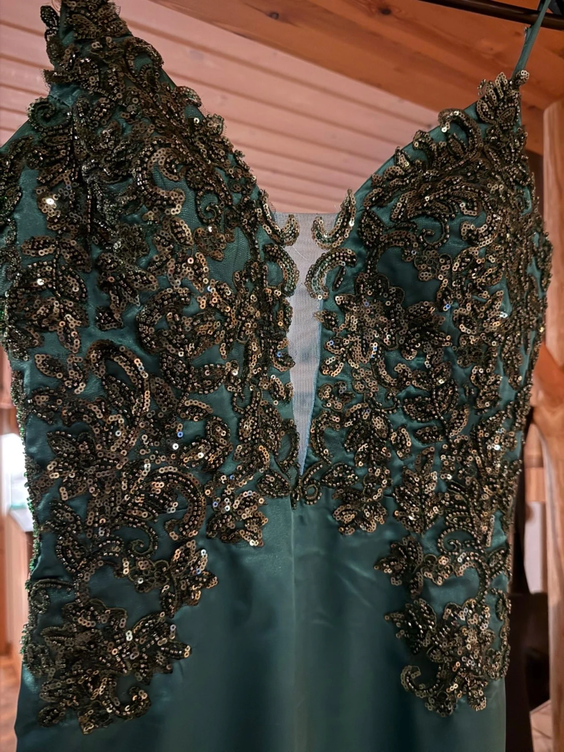 Mörkgrön balklänning  - 4