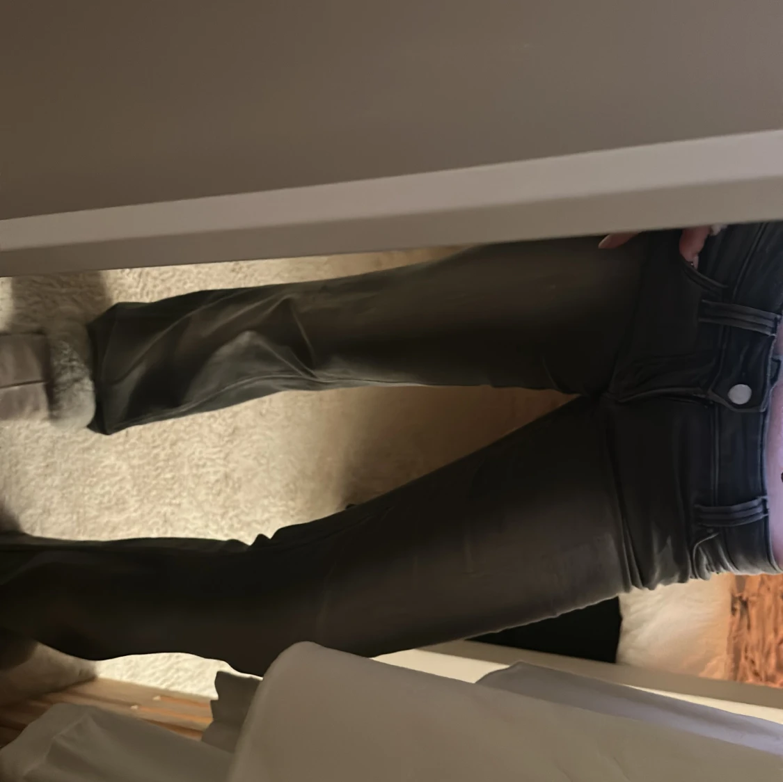 Grå bootcut jeans med låg midja - 2