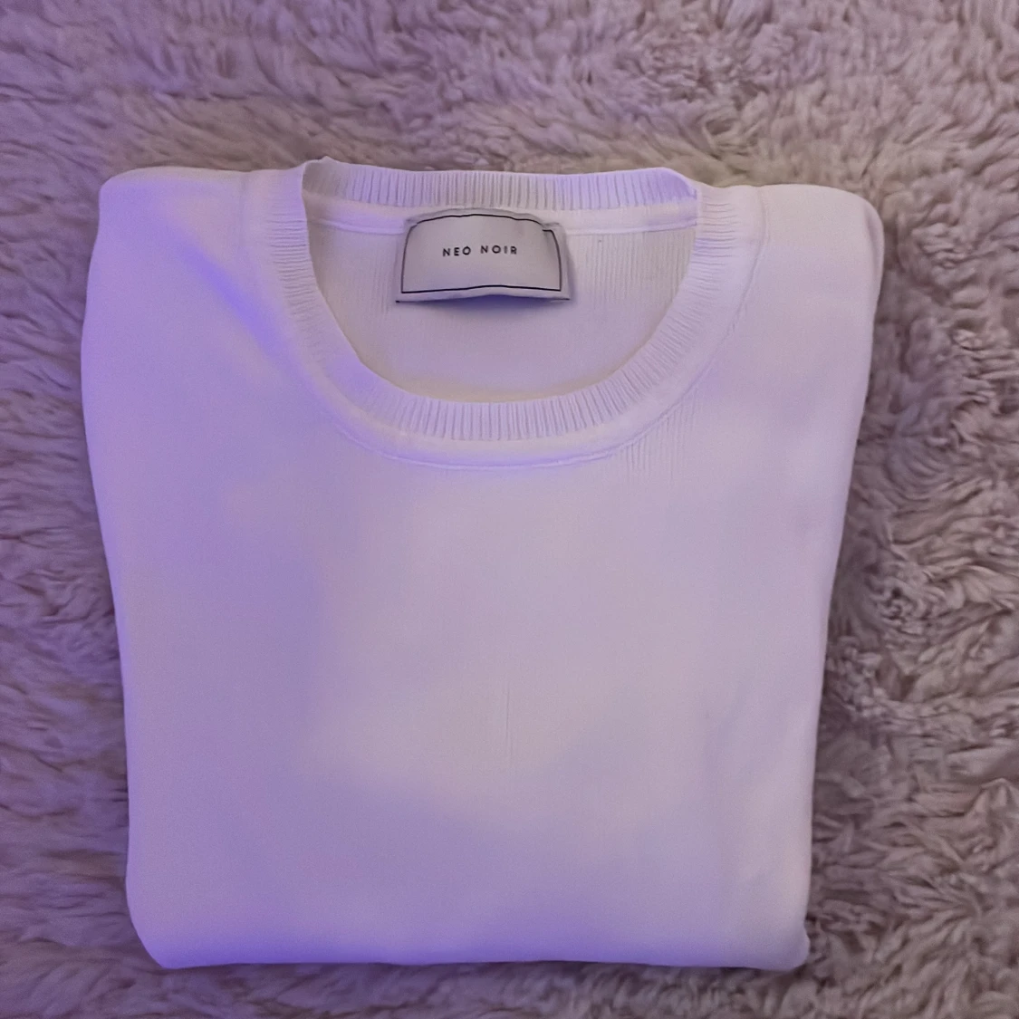 Vit ribbad t-shirt  - 4