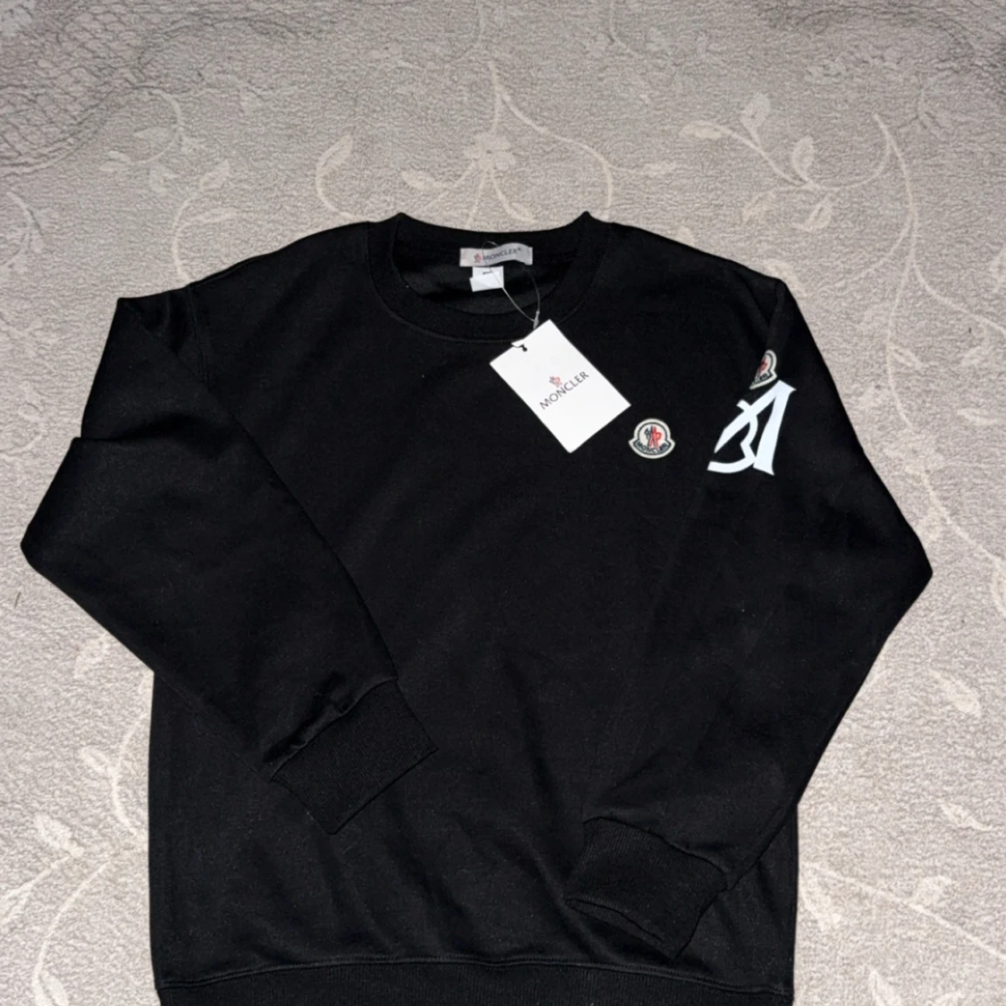 Svart Moncler sweatshirt med logga - 1