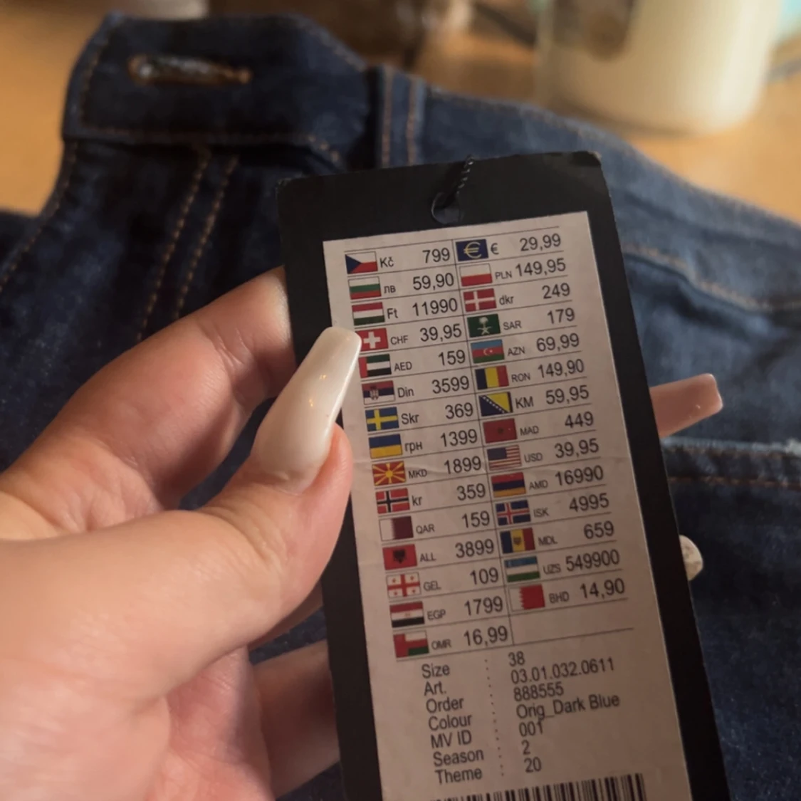 Blå flared jeans från Amisu, stl 38 - 1