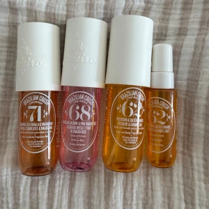 Sol de Janeiro body mists set - Se mängd enligt bild!!!  Fyra populära Brazilian Crush Cheirosa body mists: 71 (Caramelized Vanilla & Macadamia), 68 (Brazilian Jasmine & Pink Dragonfruit), och två 62 (Pistachio & Salted Caramel). 
