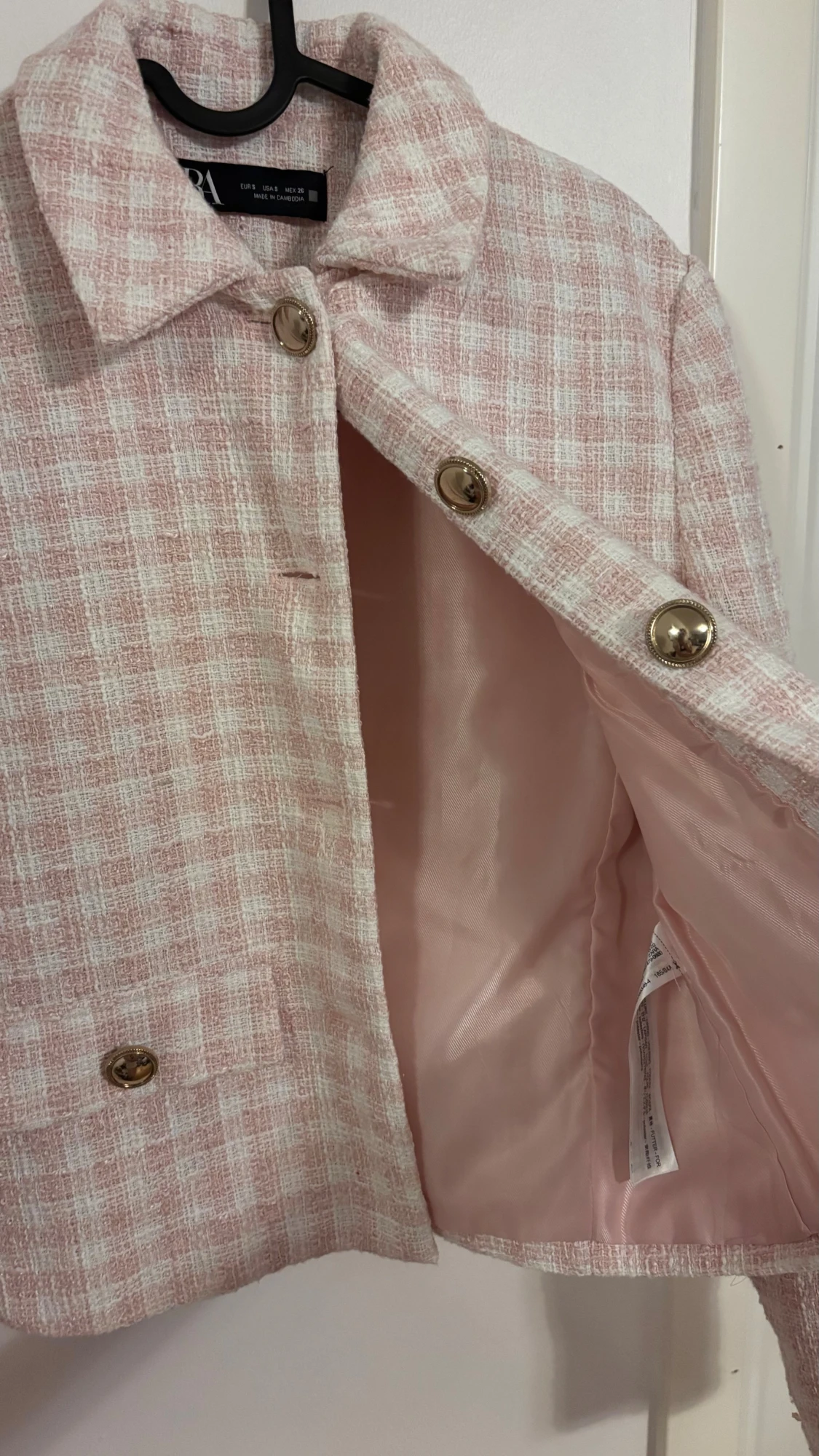 Rutig rosa kavajjacka från Zara - 2