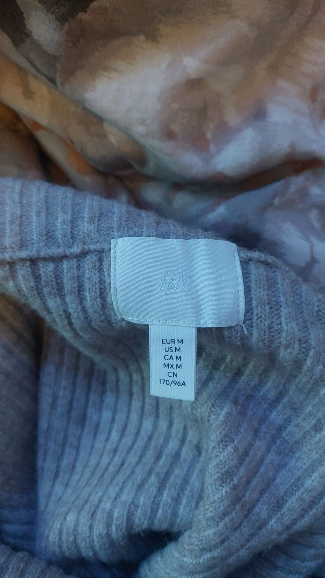 Grå ribbstickad offshoulder-tröja H&M - 1