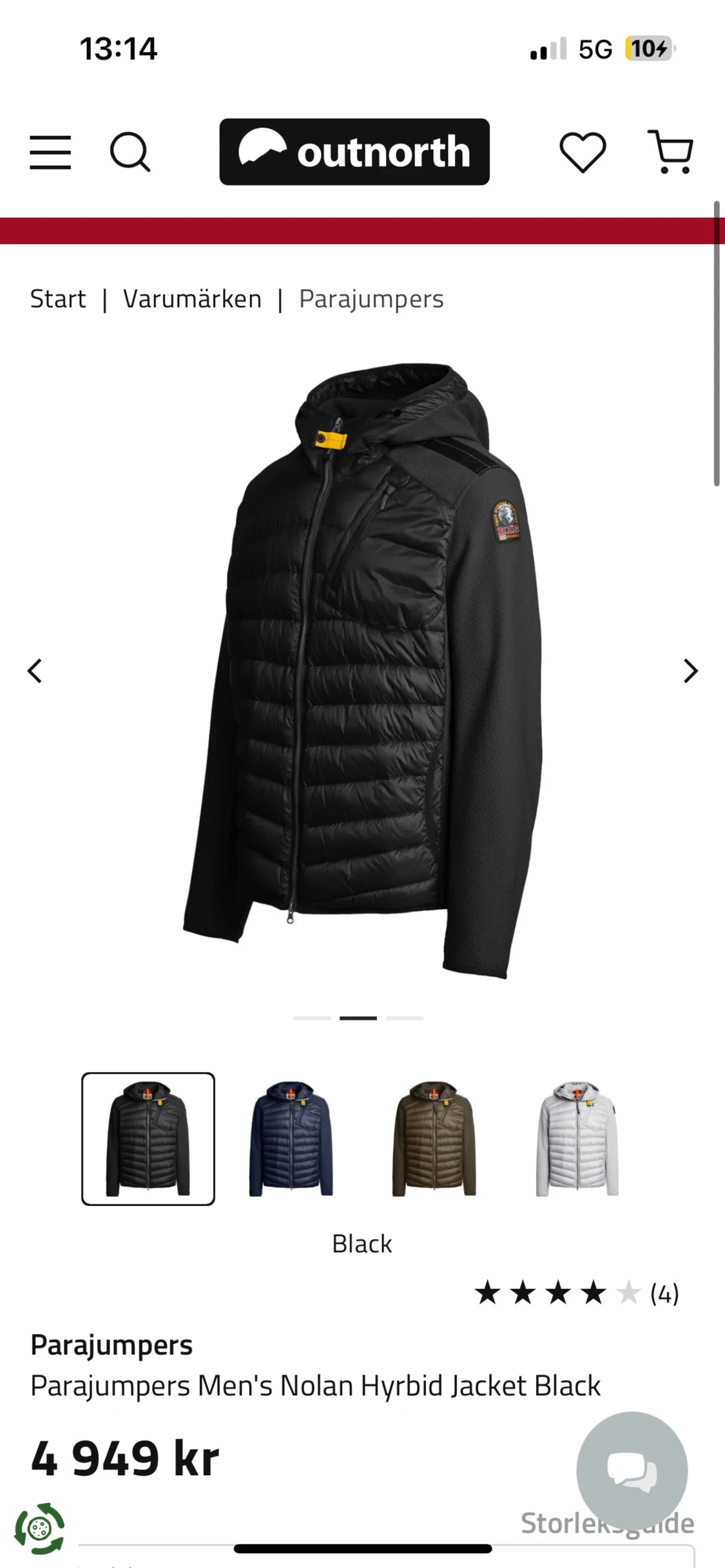 Svart Nolan Hybridjacka Parajumpers