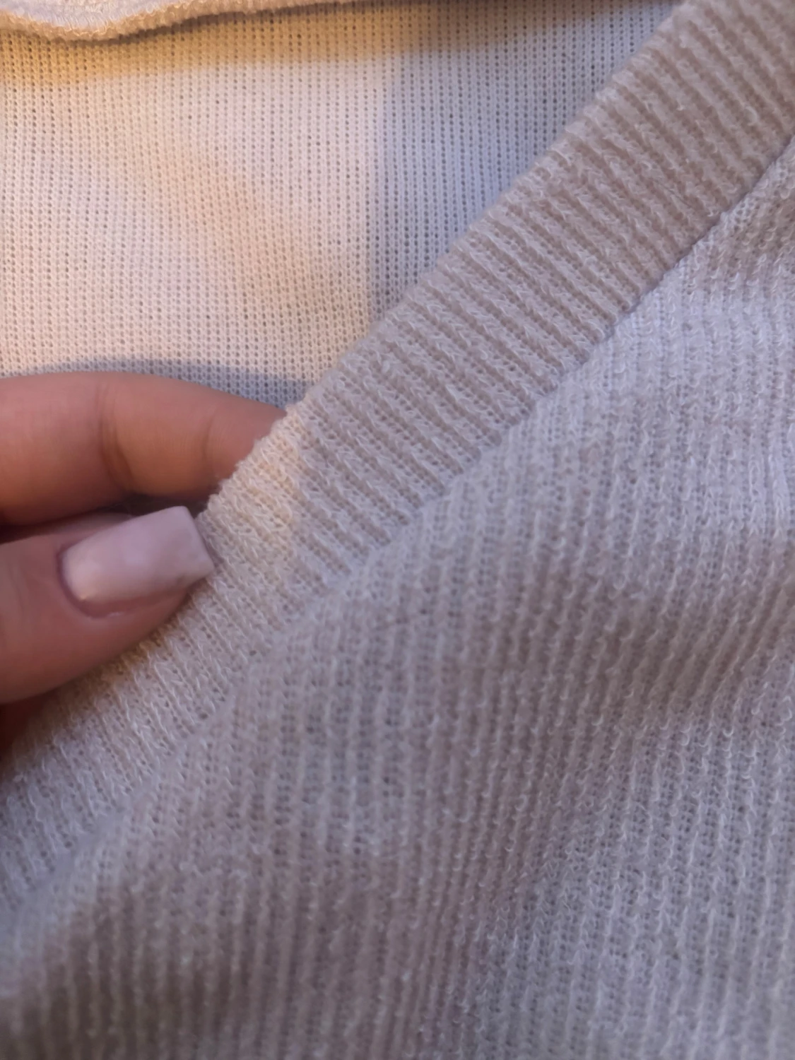 Beige omlottopp med knytband - 2