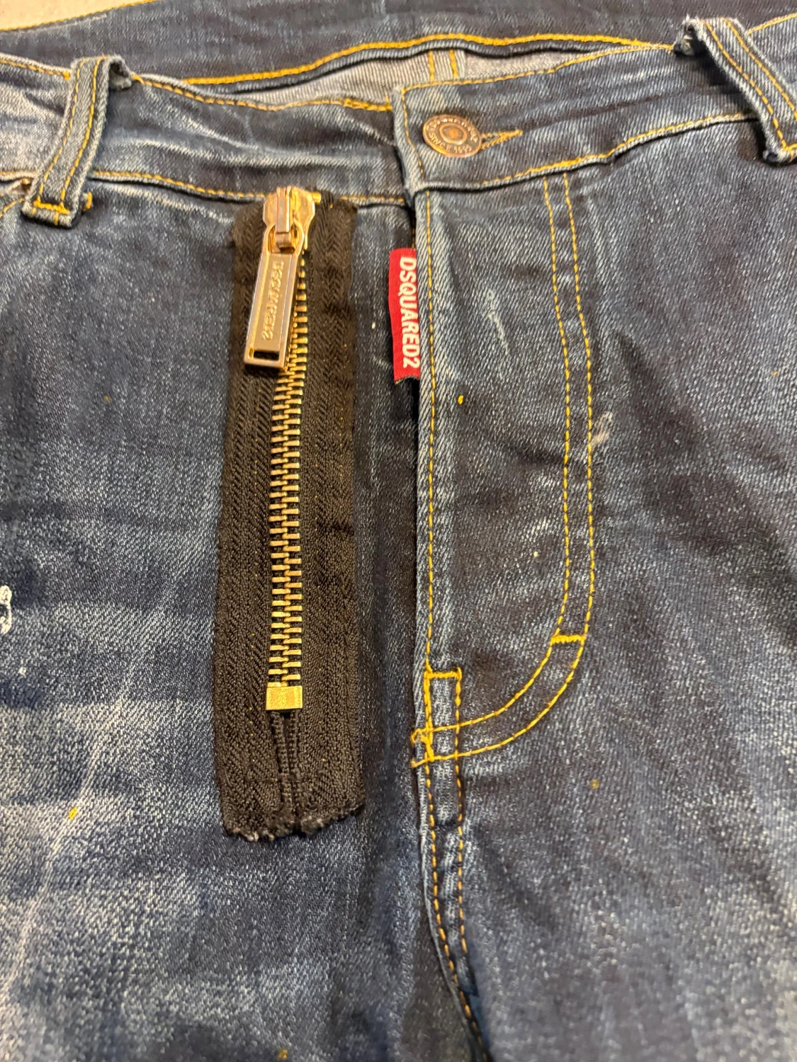 Dsquared2 blå jeans med dragkedja - 1
