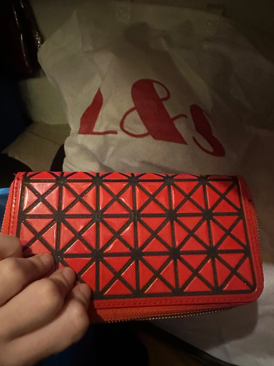 Röd geometrisk plånbok med dragkedja - 2