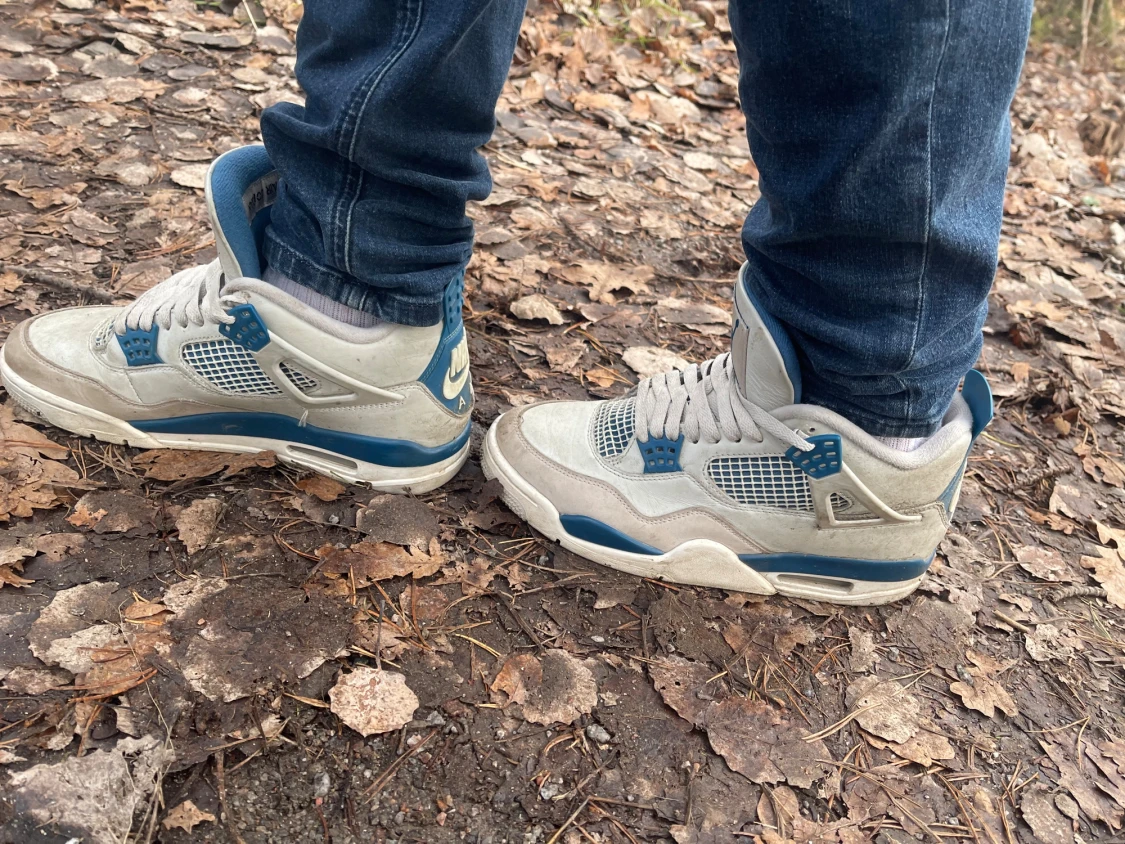 Nike Air Jordan 4 Retro blå/vit - 4