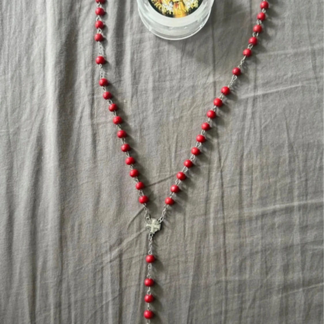 Rosenkrans halsband Jerusalem röd