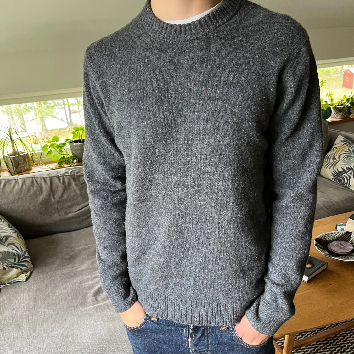 Grå stickad tröja från Massimo Dutti - 2