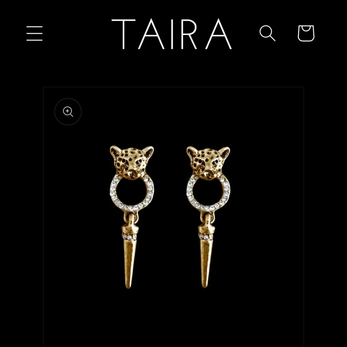 Guldiga leopardörhängen från TAIRA