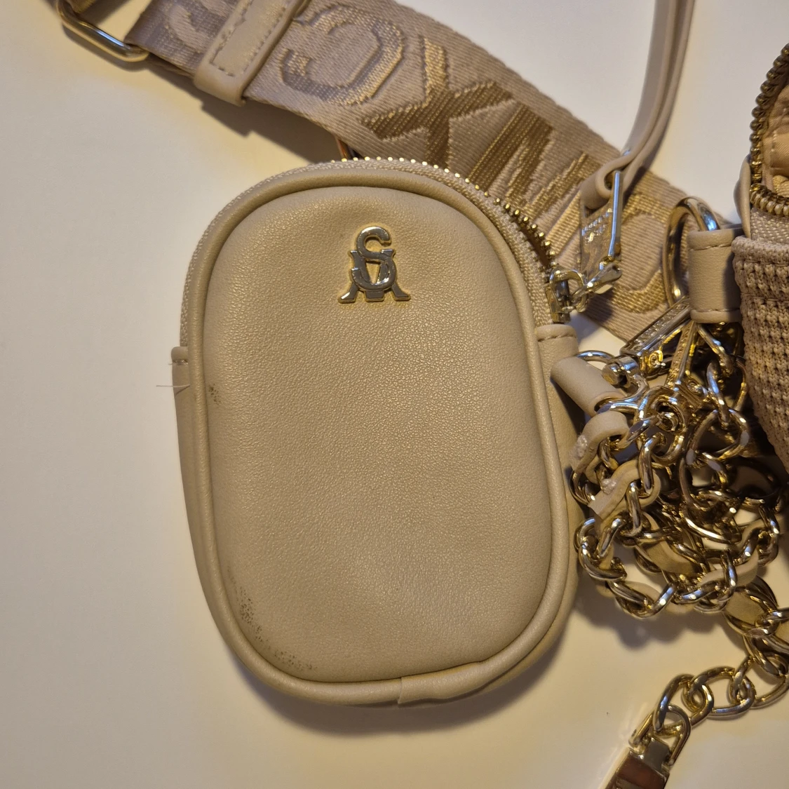 Beige glittrig axelväska Steve Madden - 4