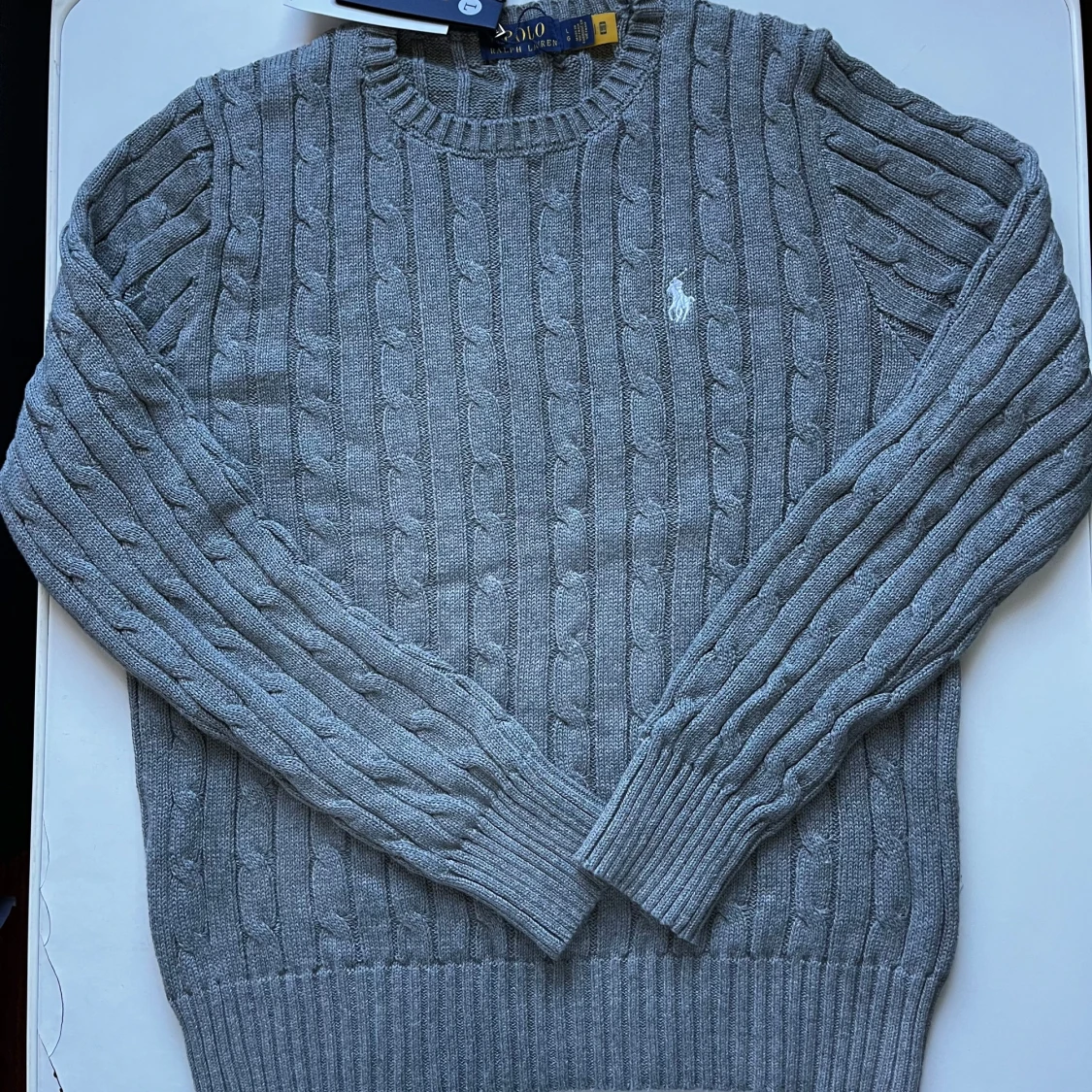 Grå kabelstickad tröja från Polo Ralph Lauren