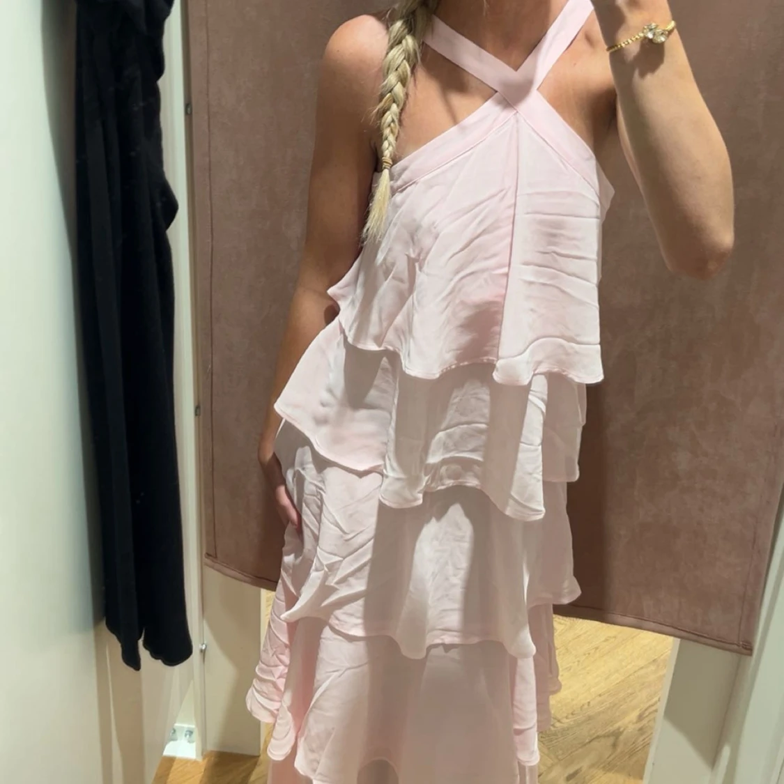 Rosa lång klänning  - 1