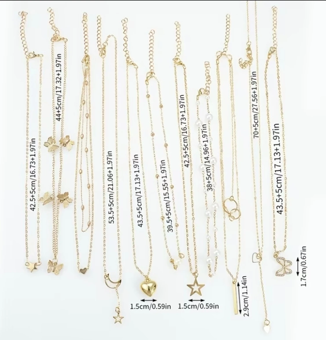 Necklace - Set of 11 different styles - 3