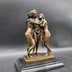 Staty, Bronze, The Three Graces - 24.5 cm - Brons, Marmor - Handgjord bronsstaty av De tre naderna pả äkta marmor. Väldigt fina detaljer som gör dem väldigt verklighetstrogna, ett riktigt konstverk. vikt: 3,7 kg