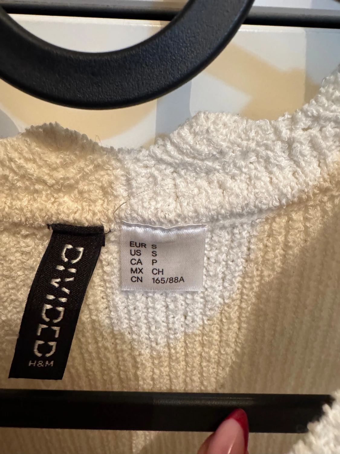 Vit stickad tröja från H&M - 1