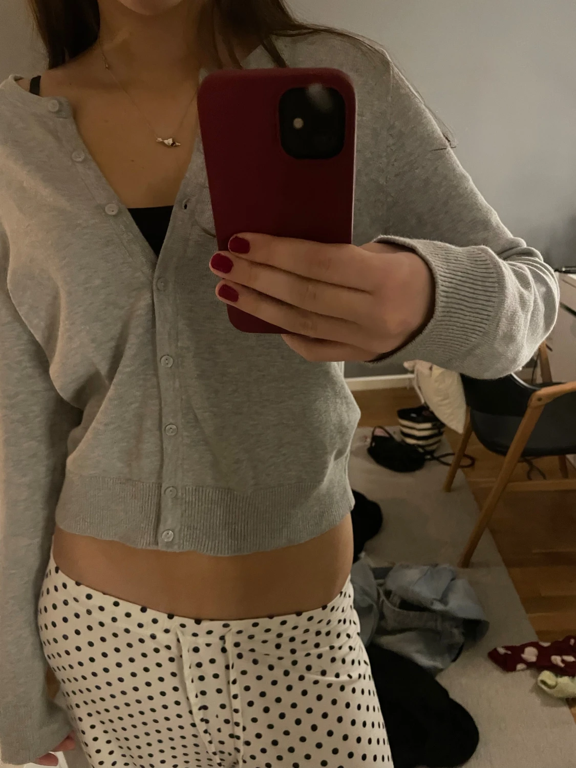 Grå kofta från H&M Basic, storlek S - 1